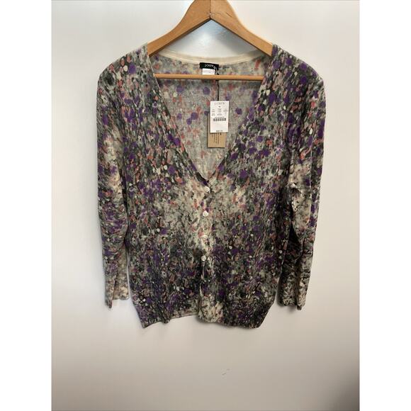 J.CREW merino wool sweater Front Buttons Size L. NWT - Picture 1 of 6